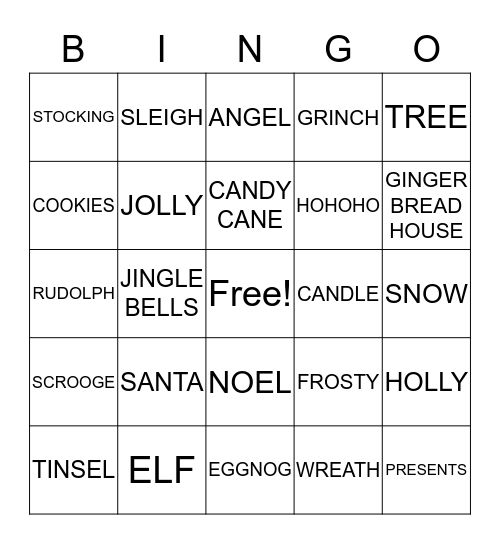MERRY CHRISTMAS Bingo Card