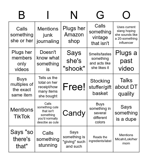 Crappy Girl DT Haul Bingo Card
