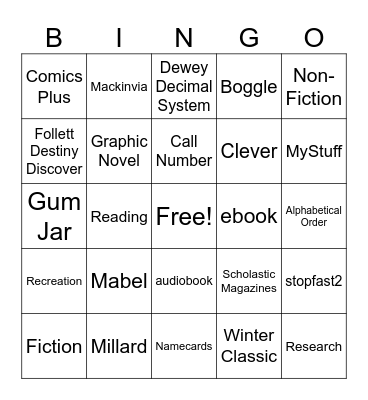 Fall Library Review Bingo Card