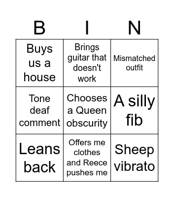 Lee jam bingo Card