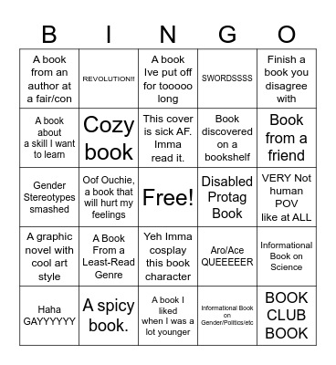 Book Bingo 2026 Bingo Card