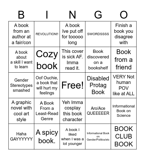 Book Bingo 2026 Bingo Card