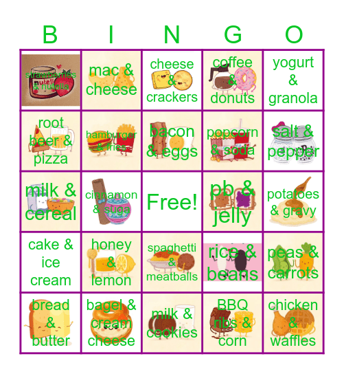 TASTE BUDS !!!     (Yum Duos) Bingo Card