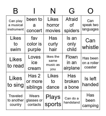 Social BINGO Card