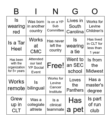 Find someone that.... Bingo Card