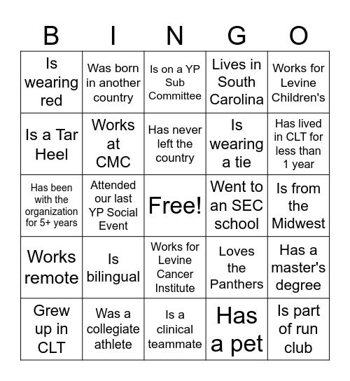 Find someone that.... Bingo Card
