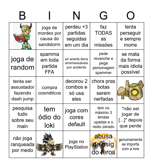 jogador de brawlhalla Bingo Card