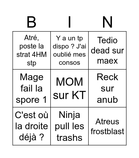 Hostile small bingo Card