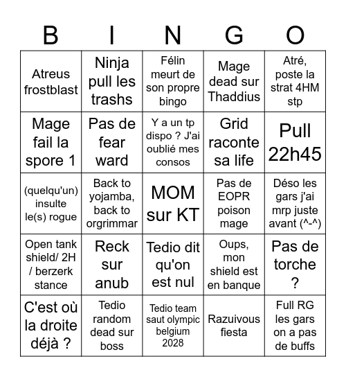 Hostile small bingo Card