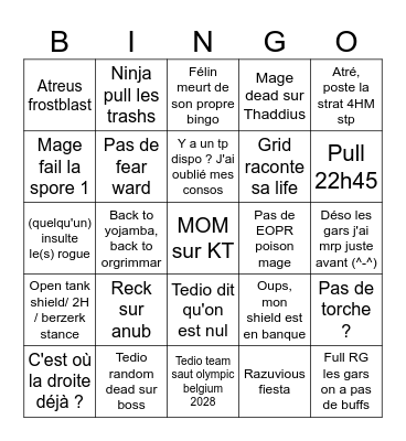 Hostile small bingo Card