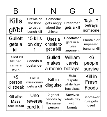 Bang Bingo Card