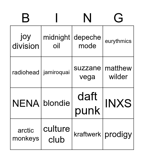 iPod mystery box Bingo Card