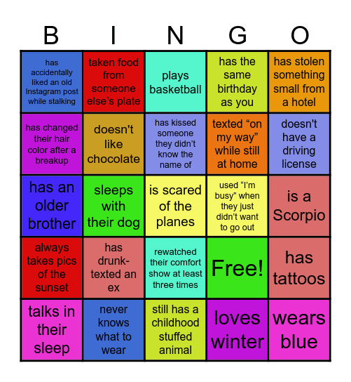 FIND SOMEONE WHO Bingo Card