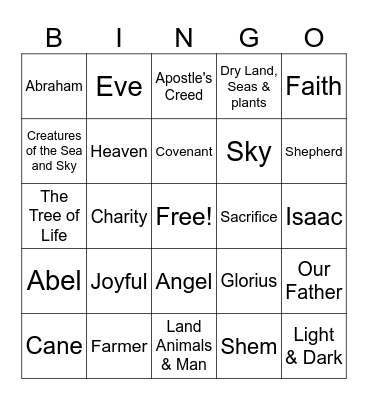 CCD Bingo Card