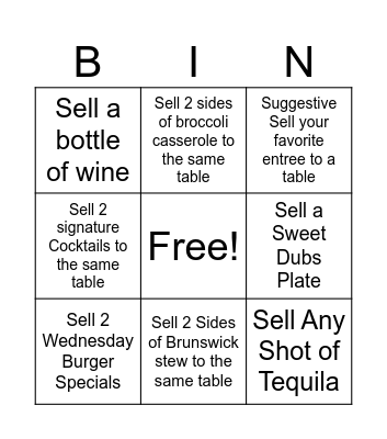 Barbeque Bingo Card