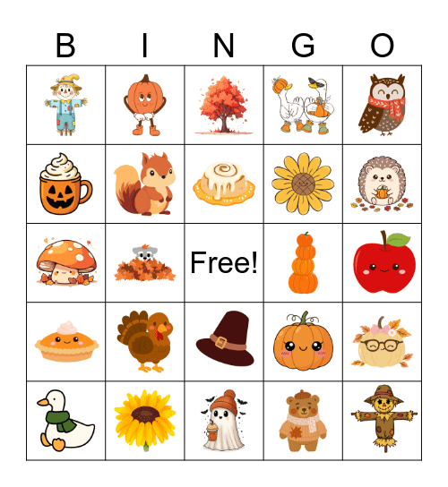 Fall Vibes Bingo Card