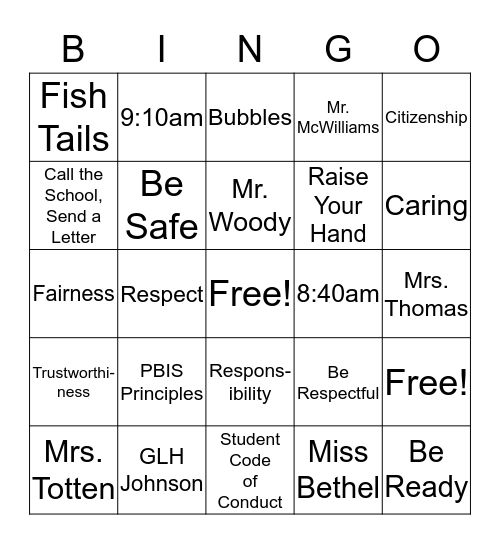 Super Star Gator Bingo Card