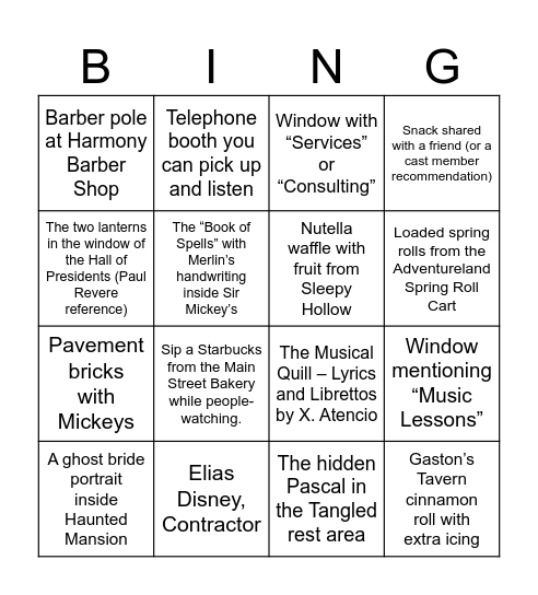 COTIS Bingo Card