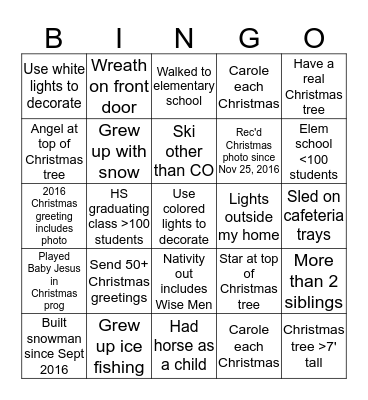 Break the Ice Bingo Card