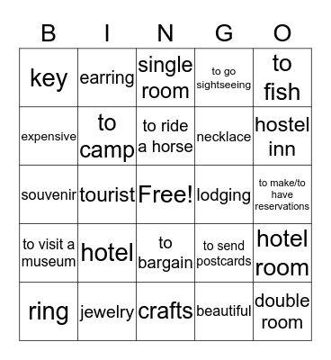 De Vacaciones U1L1 Spa III part1 Bingo Card