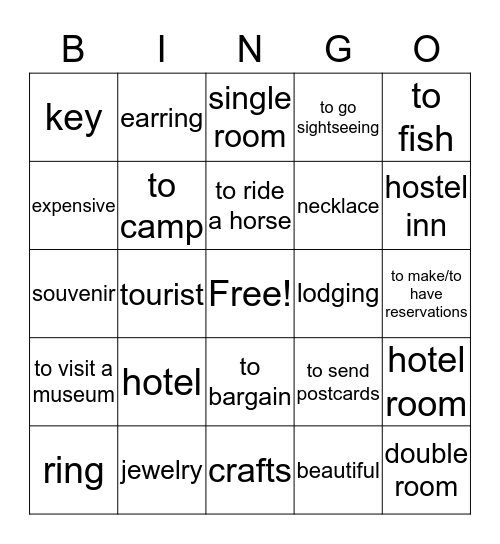 De Vacaciones U1L1 Spa III part1 Bingo Card