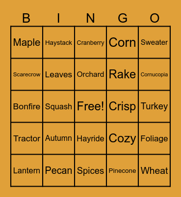 🍂Fall Foliage Fiesta🪵 Bingo Card
