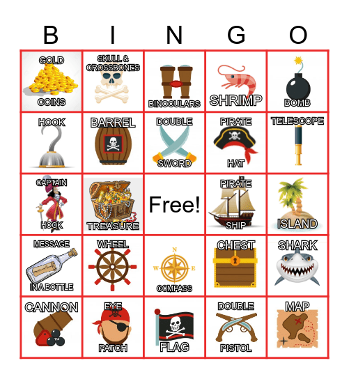 PIRATES Bingo Card