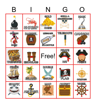 PIRATES Bingo Card