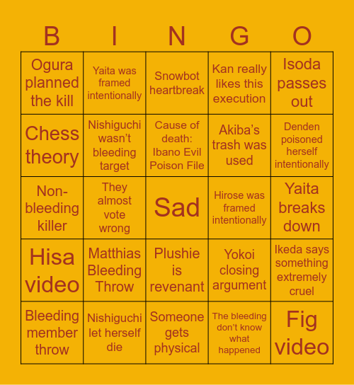 Blue Trial 2 Bingo Card