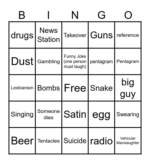 Hazbin Hotel Bingo Card Bingo Card