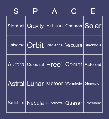 Space bing bu: CJ & Ella Bingo Card