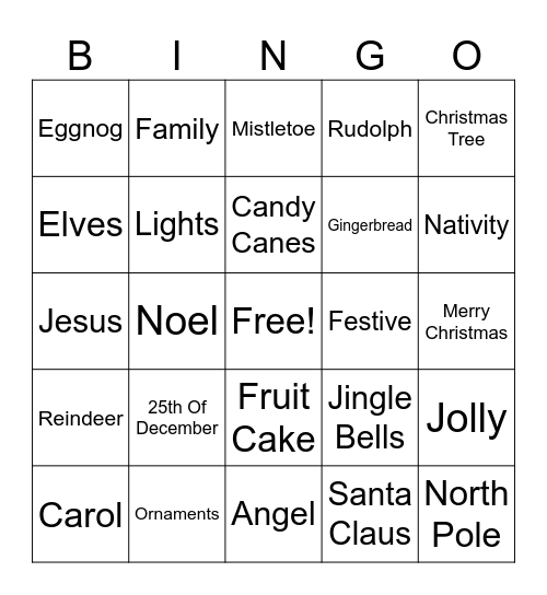 CHRISTMAS BINGO Card
