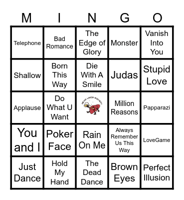 Lady Gaga! Bingo Card