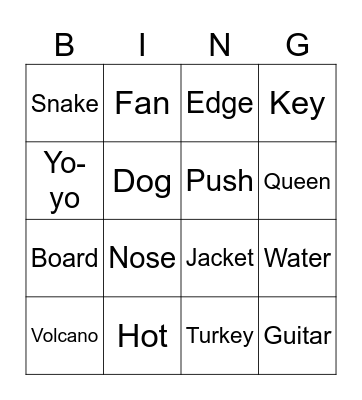 ABC letter sounds Bingo Card