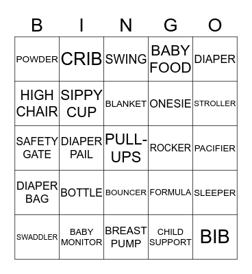 BABY      BINGO Card