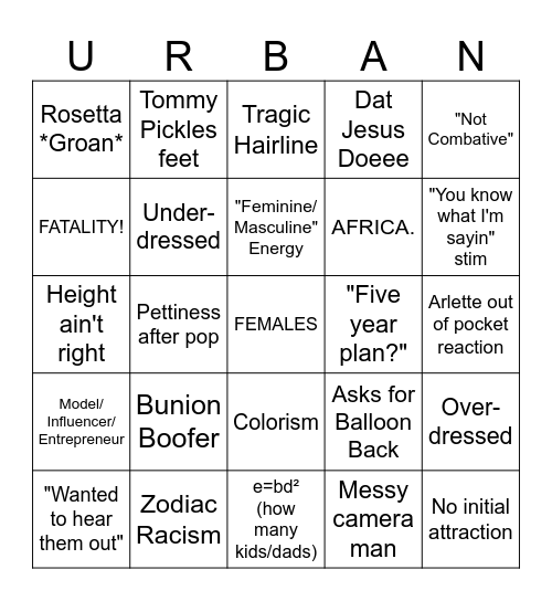 "We Cooked" Wednesdays Bingo Card