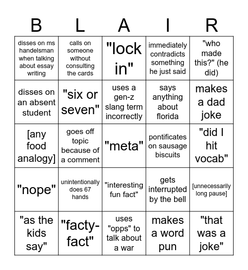 apush bingo Card