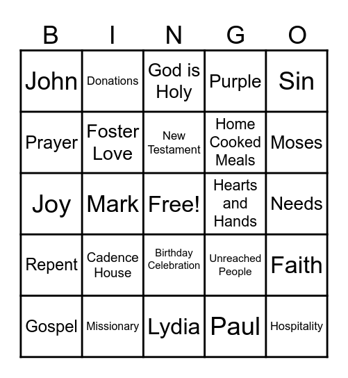 ABC Mission Review Bingo Card