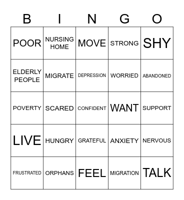 SOCIAL PROBLEMS Bingo Card