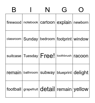 Vowel Teams UFLI  89- 92 Bingo Card