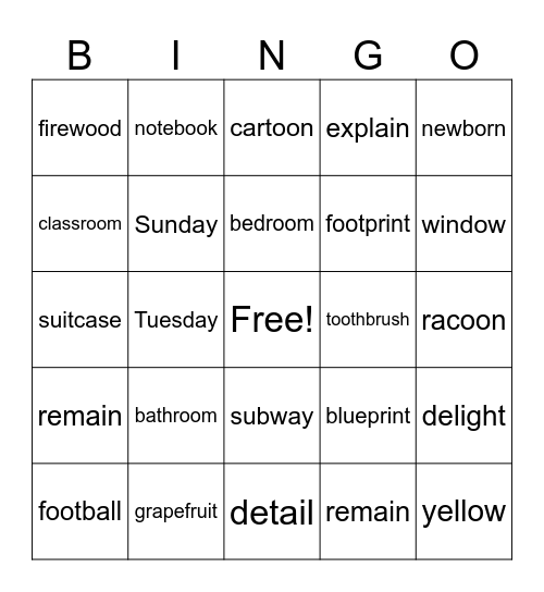 Vowel Teams UFLI  89- 92 Bingo Card