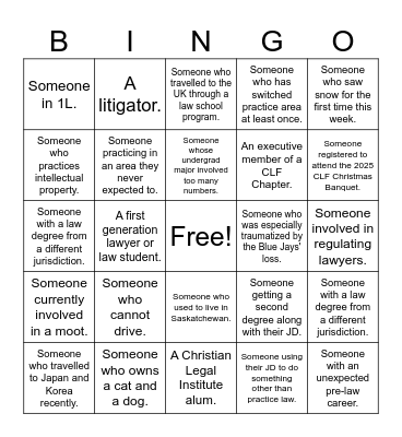 TCLC Fall 2025 Bingo Card