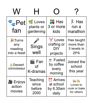 Bloom Bingo Card