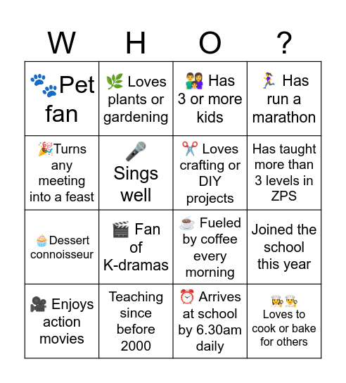 Bloom Bingo Card