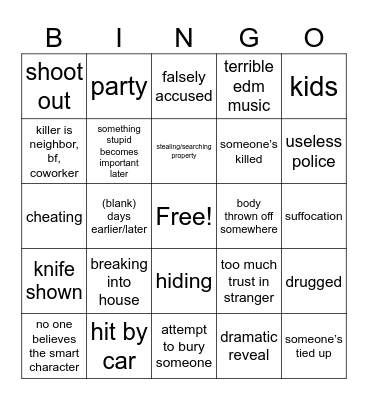 lifetime Bingo Card