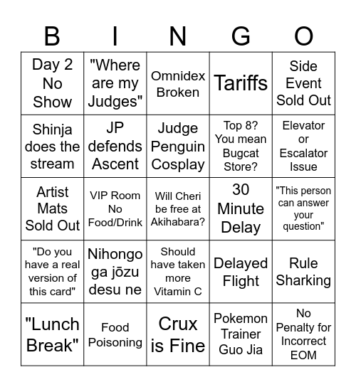 Ascent Akiba Bingo Card