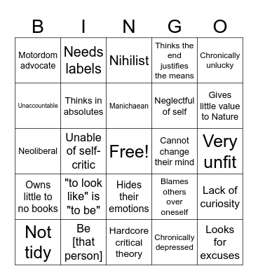 Get on the DNI list! Bingo Card
