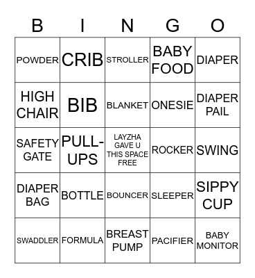 BABY      BINGO Card