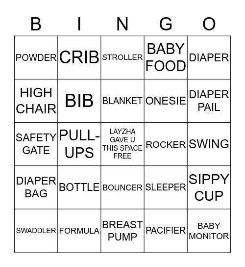 BABY      BINGO Card