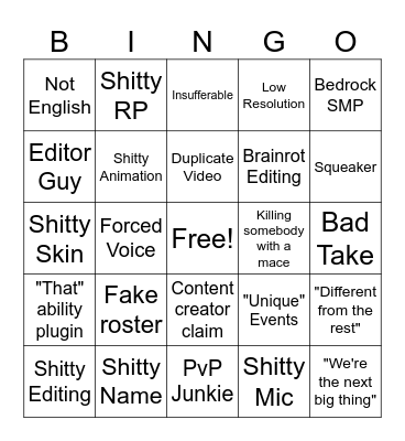 SMP Apps Open Bingo Card